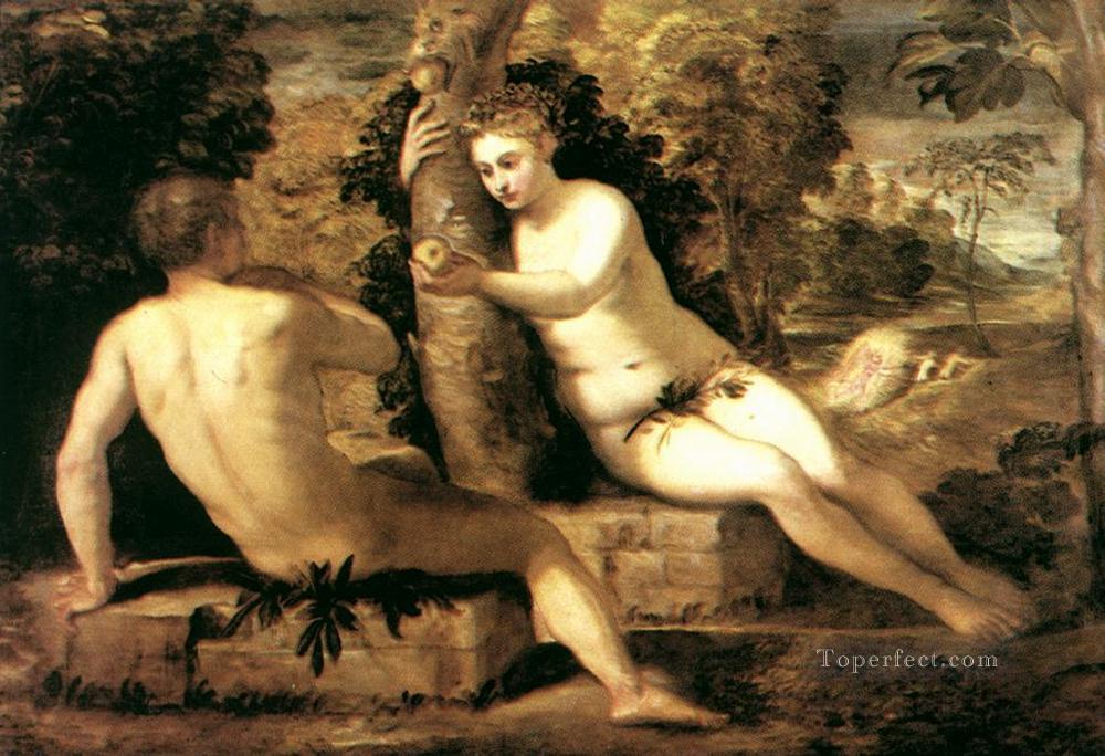 Adam and Eve Italian Renaissance Tintoretto Oil Paintings